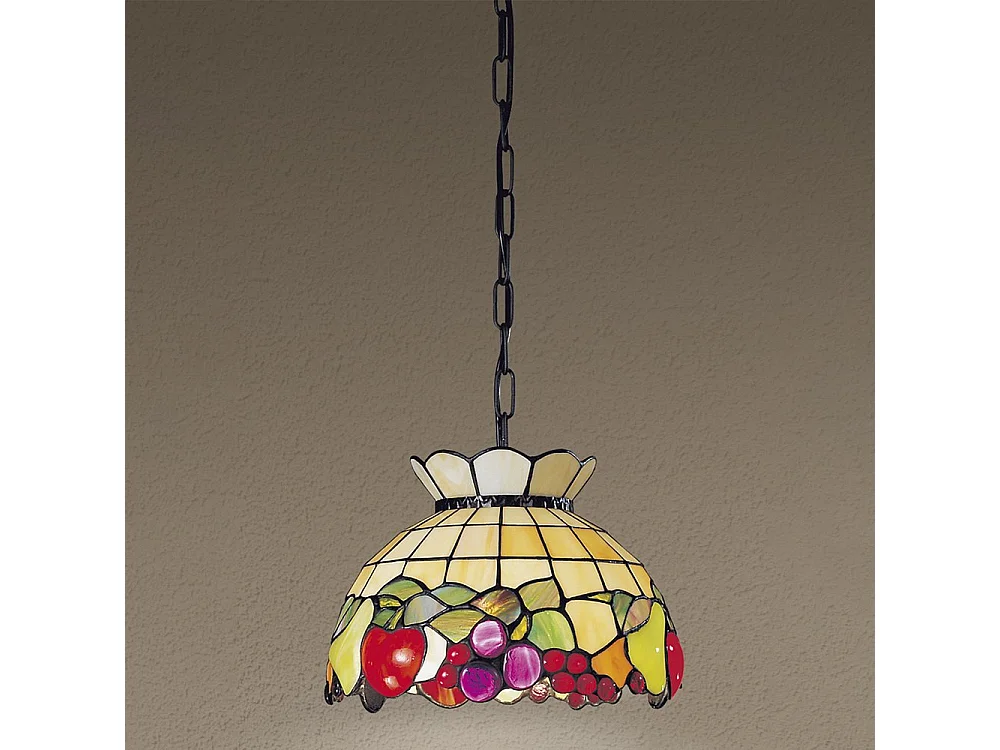 Sospensione Tiffany Vetro Multicolor Fantasia 1 Luce E27