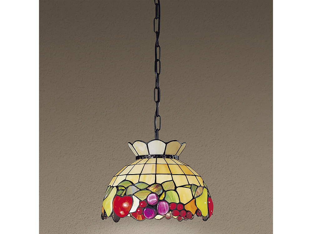 Sospensione Tiffany Vetro Multicolor Fantasia 1 Luce E27