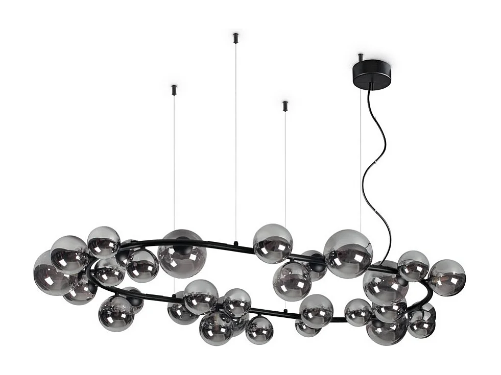 Sospensione Contemporanea Perlage Metallo Nero 30 Luce G9 3W 3000K Luce Calda