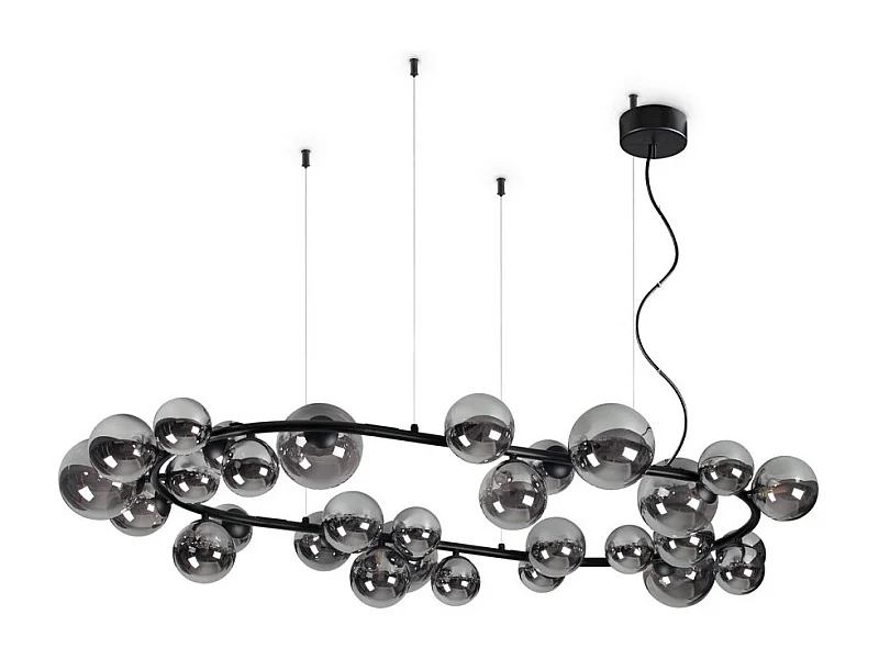 Sospensione Contemporanea Perlage Metallo Nero 30 Luce G9 3W 3000K Luce Calda