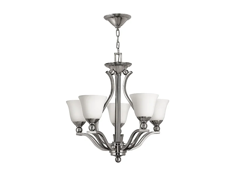 Elstead Bolla - Lampadario a 5 luci multibraccio finitura nichel spazzolato, attacco E27