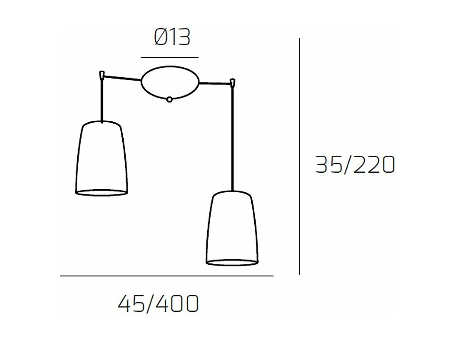 Sospensione Cromo Spostabile 2 Luci (1 Ra + 1 Cr)