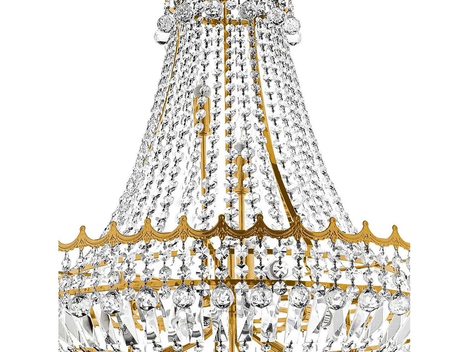 Lampadario Classico Versailles Acciaio Oro Vetro 13 Luci E14
