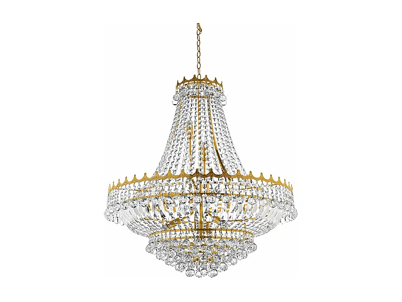 Lampadario Classico Versailles Acciaio Oro Vetro 13 Luci E14