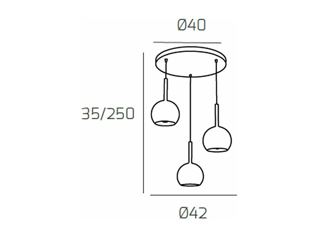 Sosp. Cromo Tonda 3 Luci Vetri Tutti Piccolo Oro