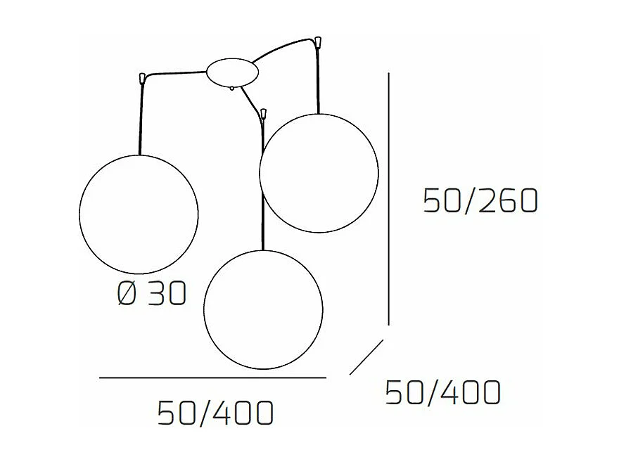 Sospensione Contemp Glitter Metallo Cromo Vetro Soffiato Trasp 3 Luci E27 30Cm