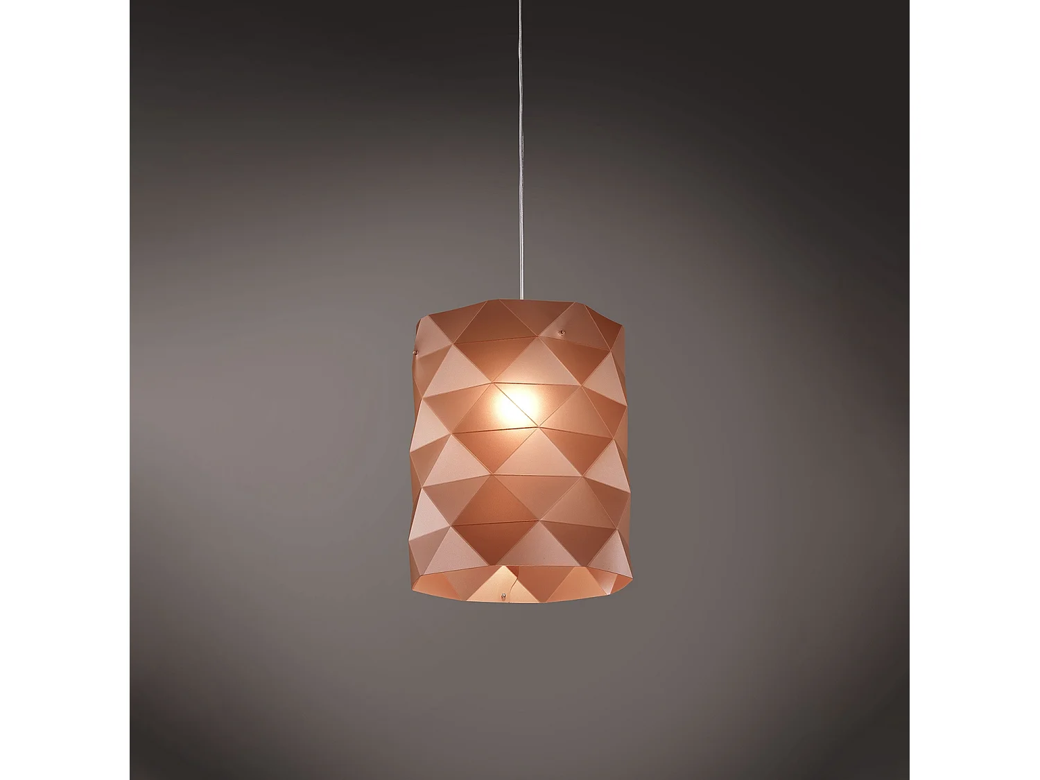 Sospensione Moderna Prisma Polilux ® Rame E Metallo Cromo 1 Luce E27 D27Cm