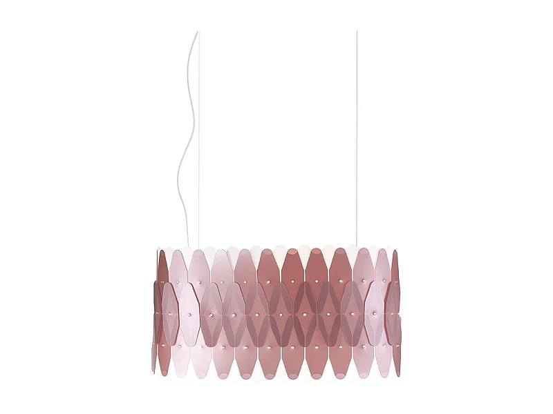 Lampadario Moderno Ovale Amanda Polilux ® Pink Metal E Metallo Cromo 3 Luci E27