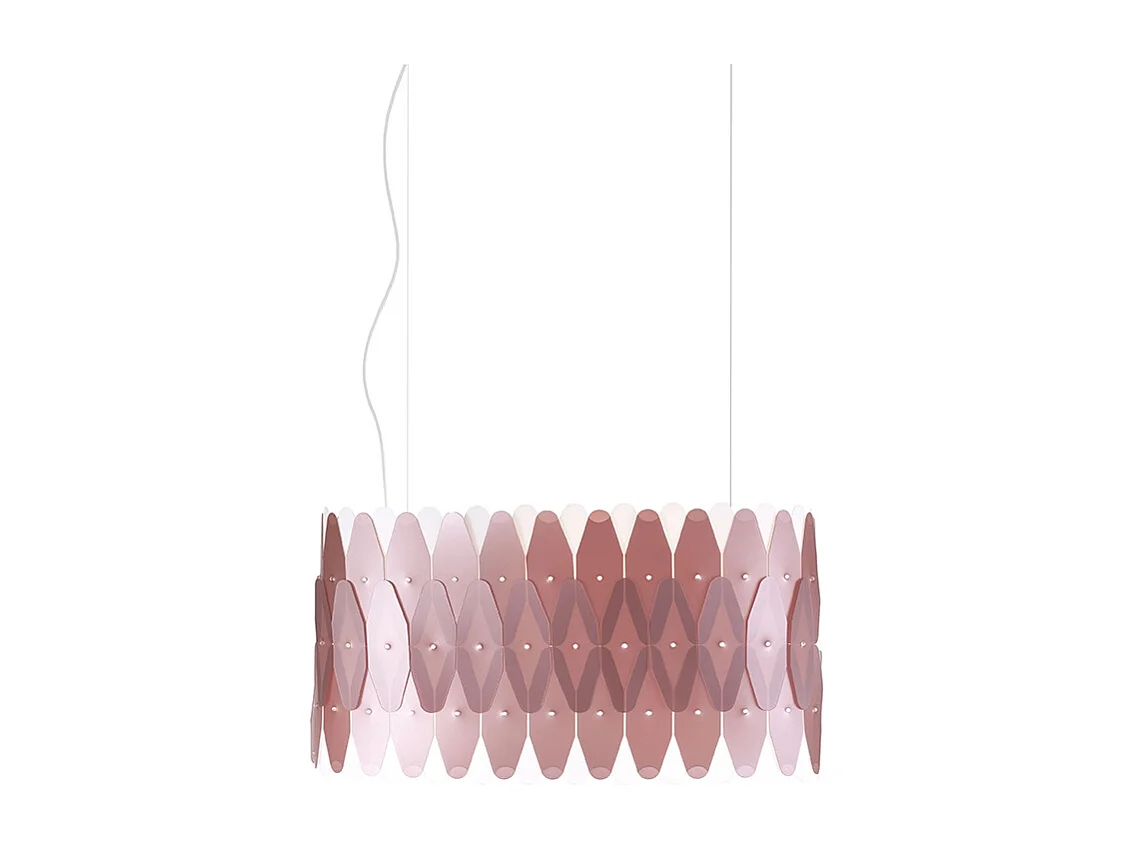 Lampadario Moderno Ovale Amanda Polilux ® Pink Metal E Metallo Cromo 3 Luci E27