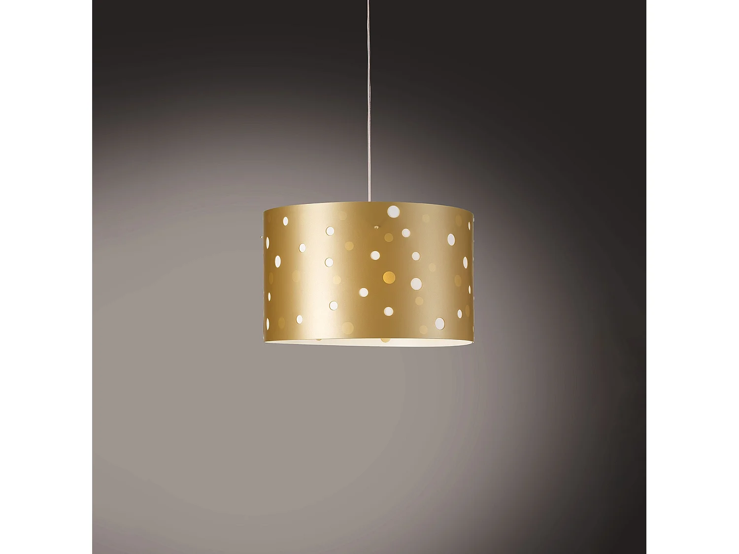 Lampadario Moderno Pois Polilux ® New Gold Materie Plastiche Bianco 3 Luci E27