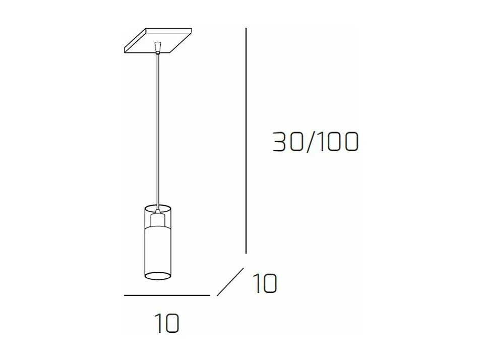 Sospensione Contemporanea Cilinder Metallo Cromo Vetro Satinato 1 Luce E27