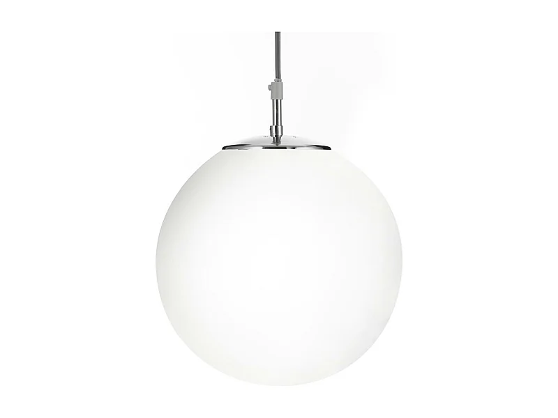 Searchlicht Atom - 1 licht Globe Deckenanhänger Satin Silber, Opalglas, E27