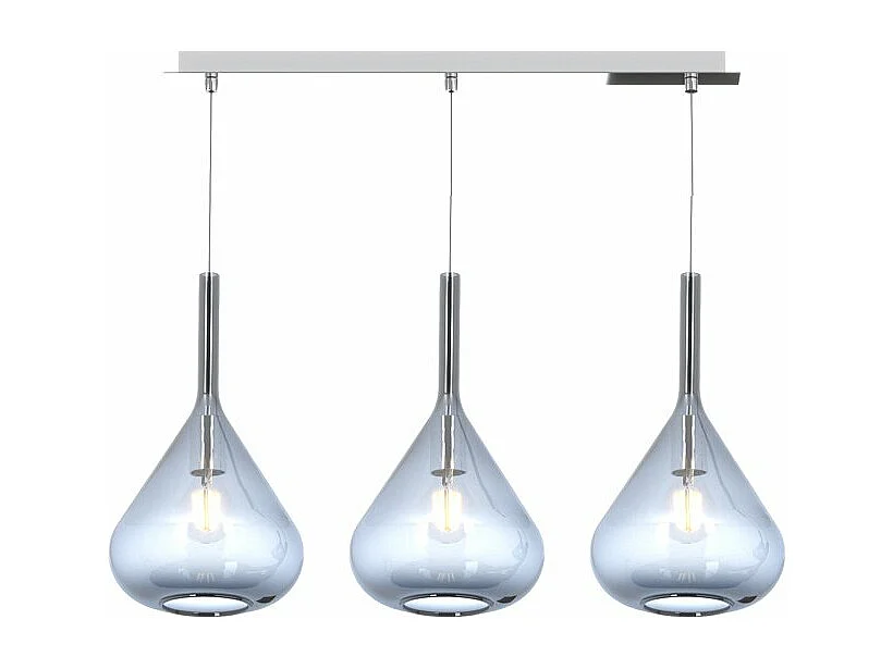 Sosp. Ottone Sat. 3 Luci Rettangolare Vetri Ambra