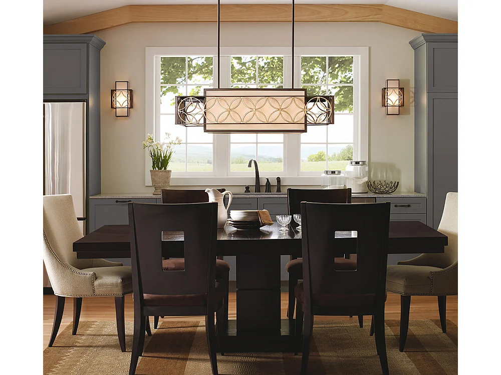 Elstead Remy 4 Light Ceiling Pendel Bar Guld, Brons, E27