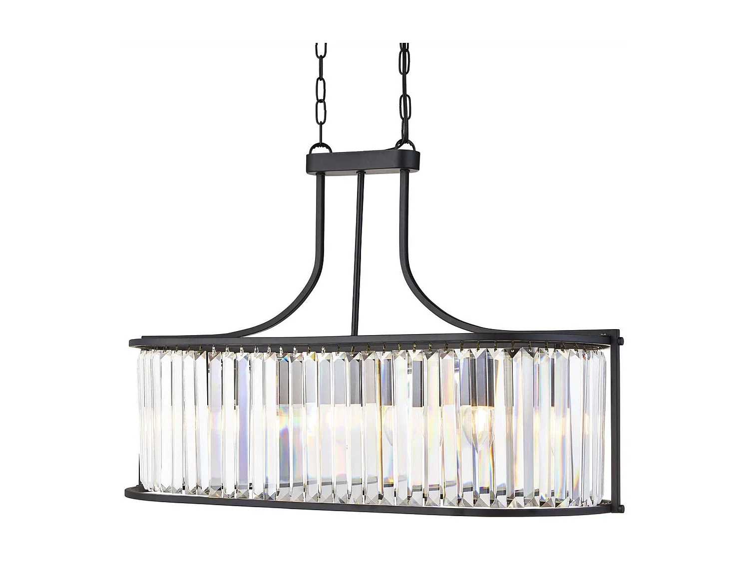 Searchlight Victoria 5 Light Bar Pendel Matt Svart, med glas, E27