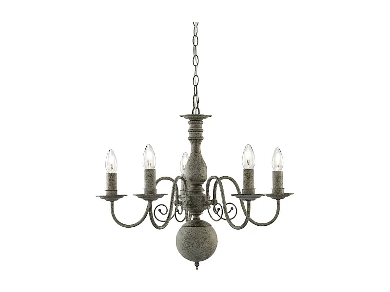 Searchlight Greythorne - Sospensione a soffitto a 5 luci multibraccio grigio, E14