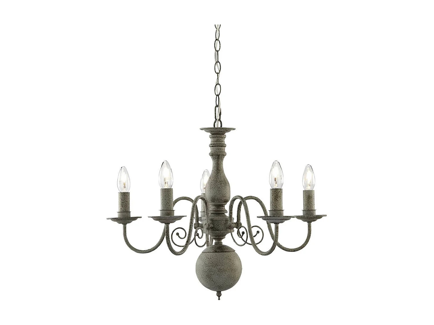 Searchlight Greythorne - Sospensione a soffitto a 5 luci multibraccio grigio, E14