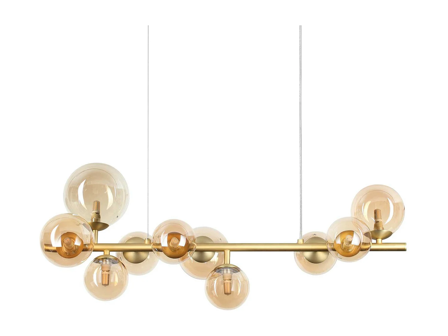 Ideal Lux PERLAGE Plafoniera a sospensione a globo a 10 luci in ottone