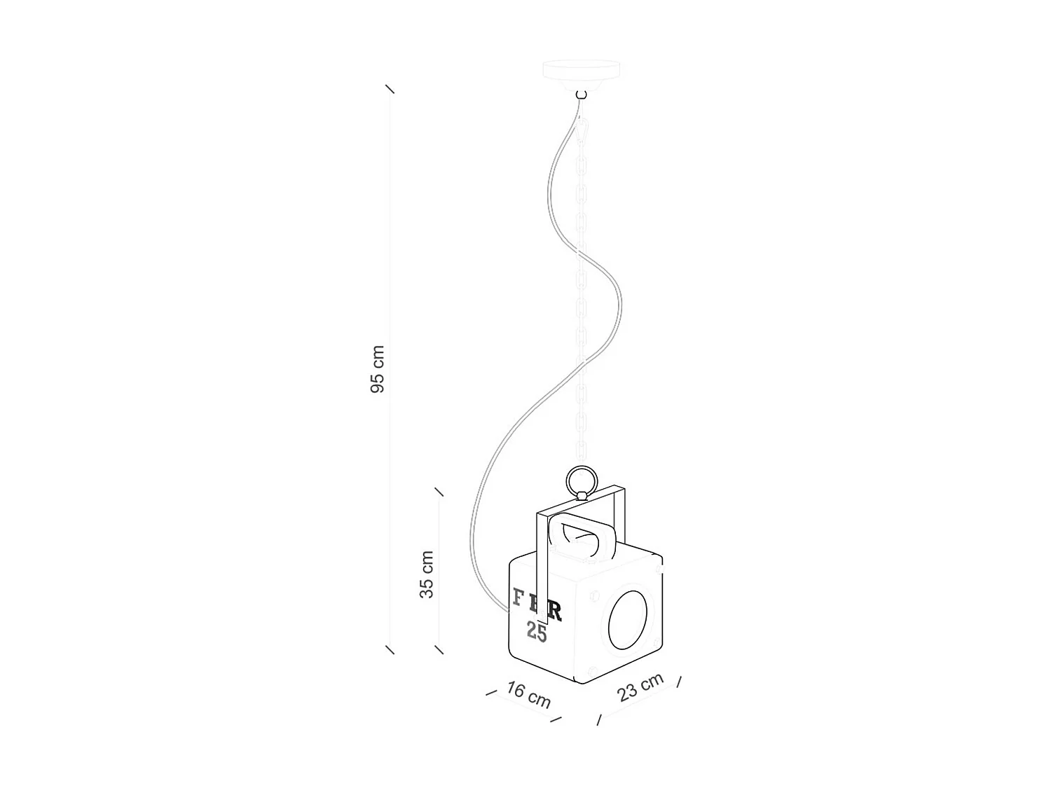 Lampadario Vintage Industrial Ferro E Ceramica Bianco 1 Luce E27