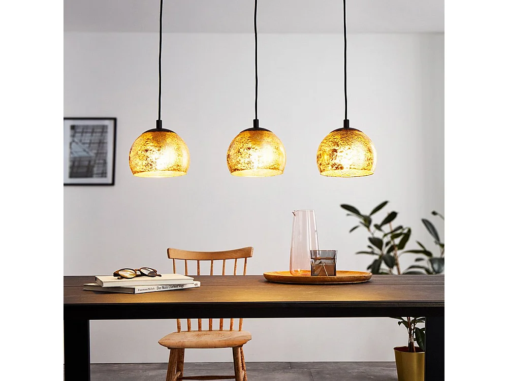 Lampadario Contemporaneo Albaraccin 3 Luci Metallo Nero