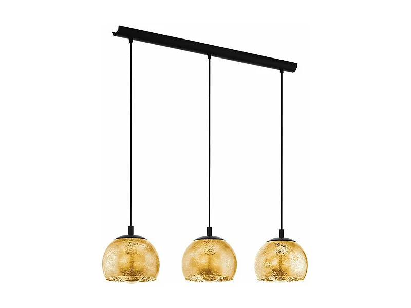 Lampadario Contemporaneo Albaraccin 3 Luci Metallo Nero