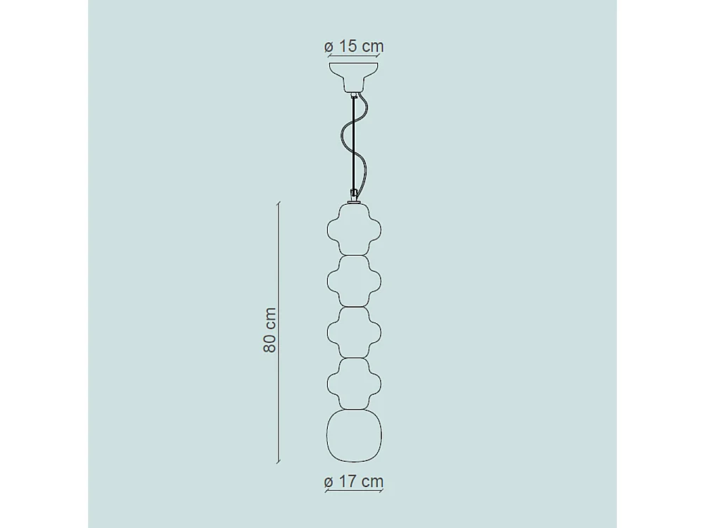 Sospensione Vintage Decò Copacabana 4 Moduli Ceramica Gialla 1 Luce E27