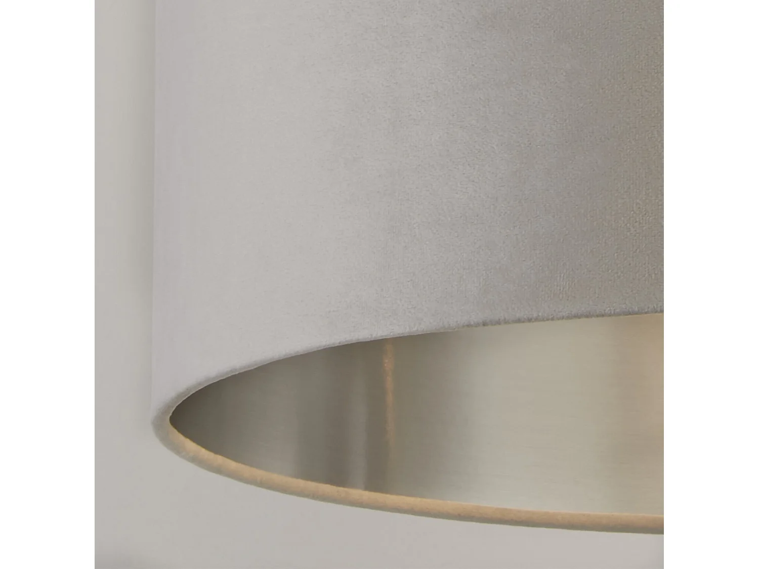 Sospensione Contemporanea Tamburo Acciaio Grigio Velluto Grigio 1 Luce D38Cm