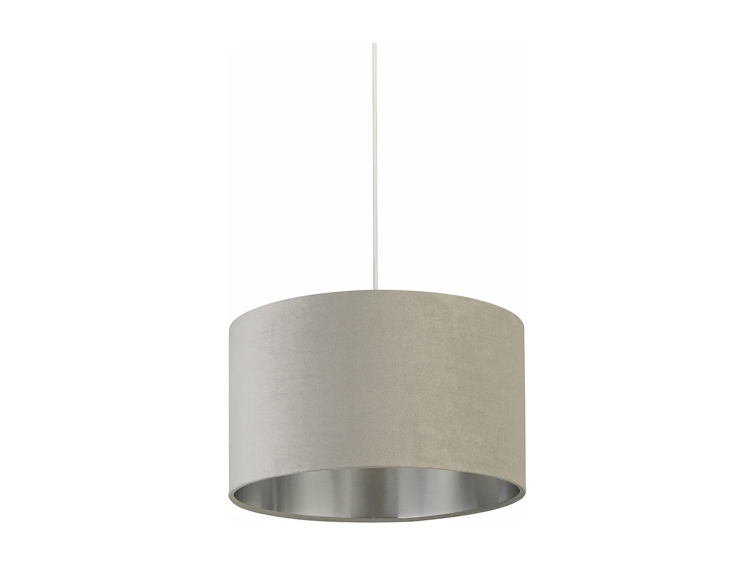 Sospensione Contemporanea Tamburo Acciaio Grigio Velluto Grigio 1 Luce D38Cm