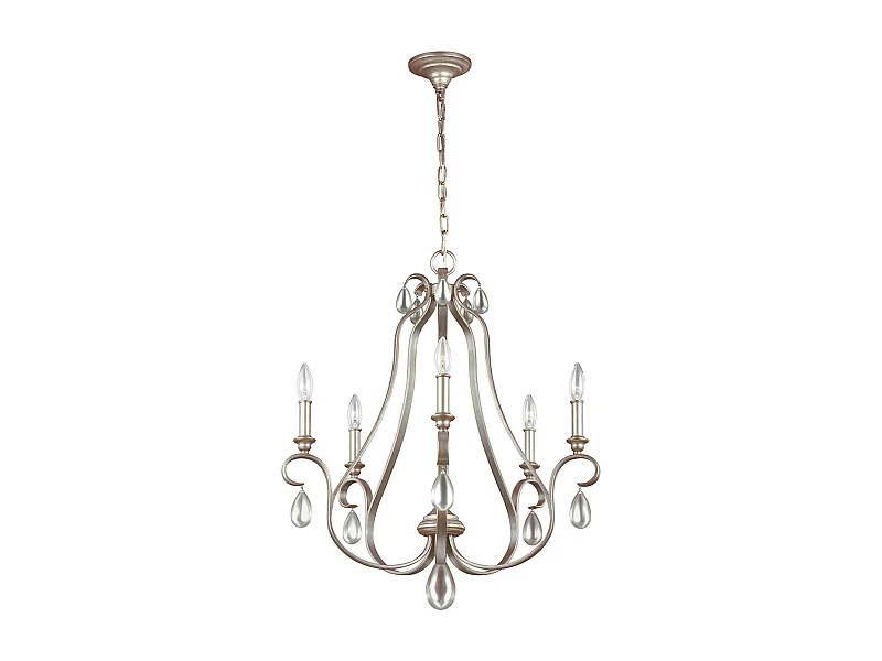 Elstead Dewitt - 5 licht Kronleuchter Silver Finish, E14