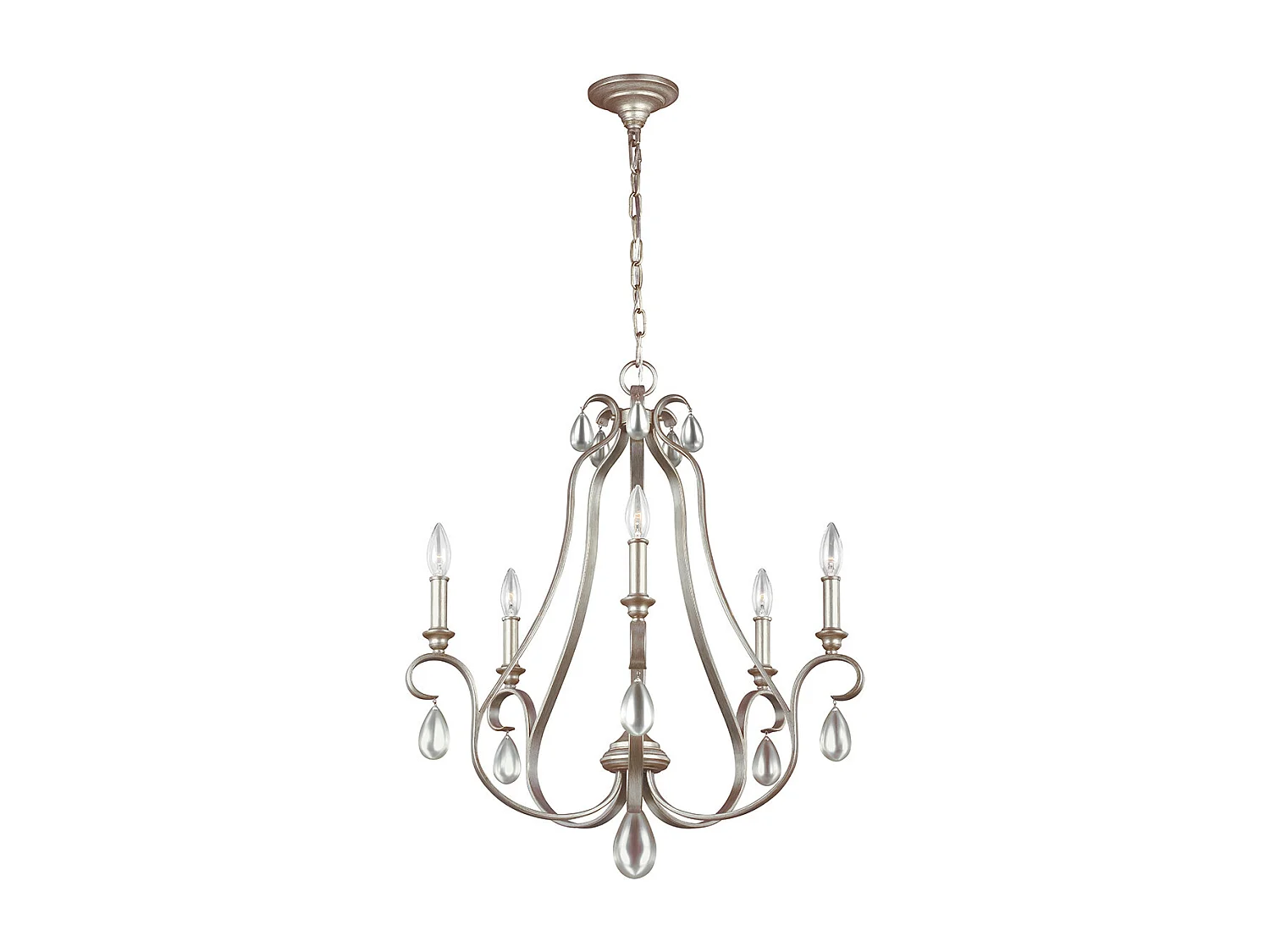Elstead Dewitt - 5 licht Kronleuchter Silver Finish, E14