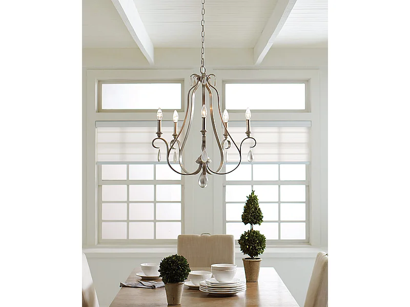 Elstead Dewitt - 5 licht Kronleuchter Silver Finish, E14