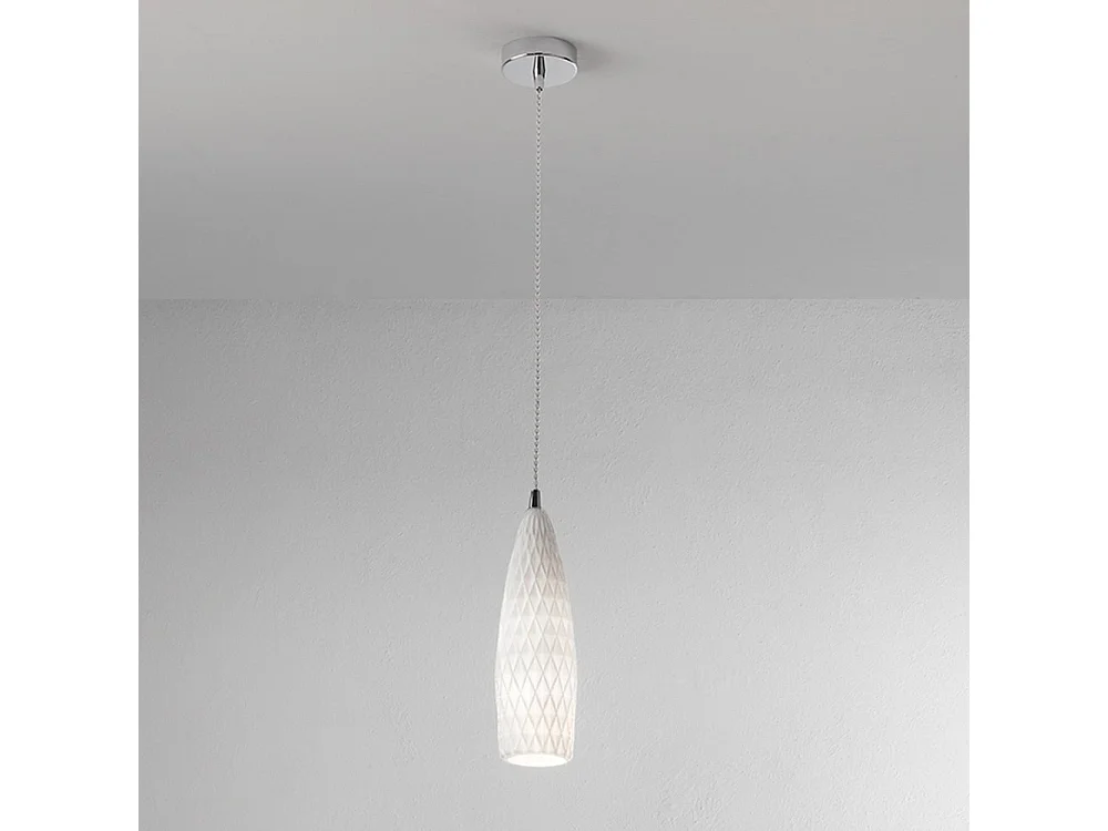Lampadario In Metallo Contemporaneo Flut Bianco 1 Luce E27