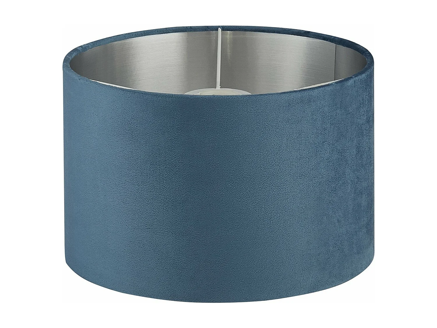 Sospensione Contemporanea Tamburo Acciaio Argento Tessuto Verde 1 Luce D28Cm