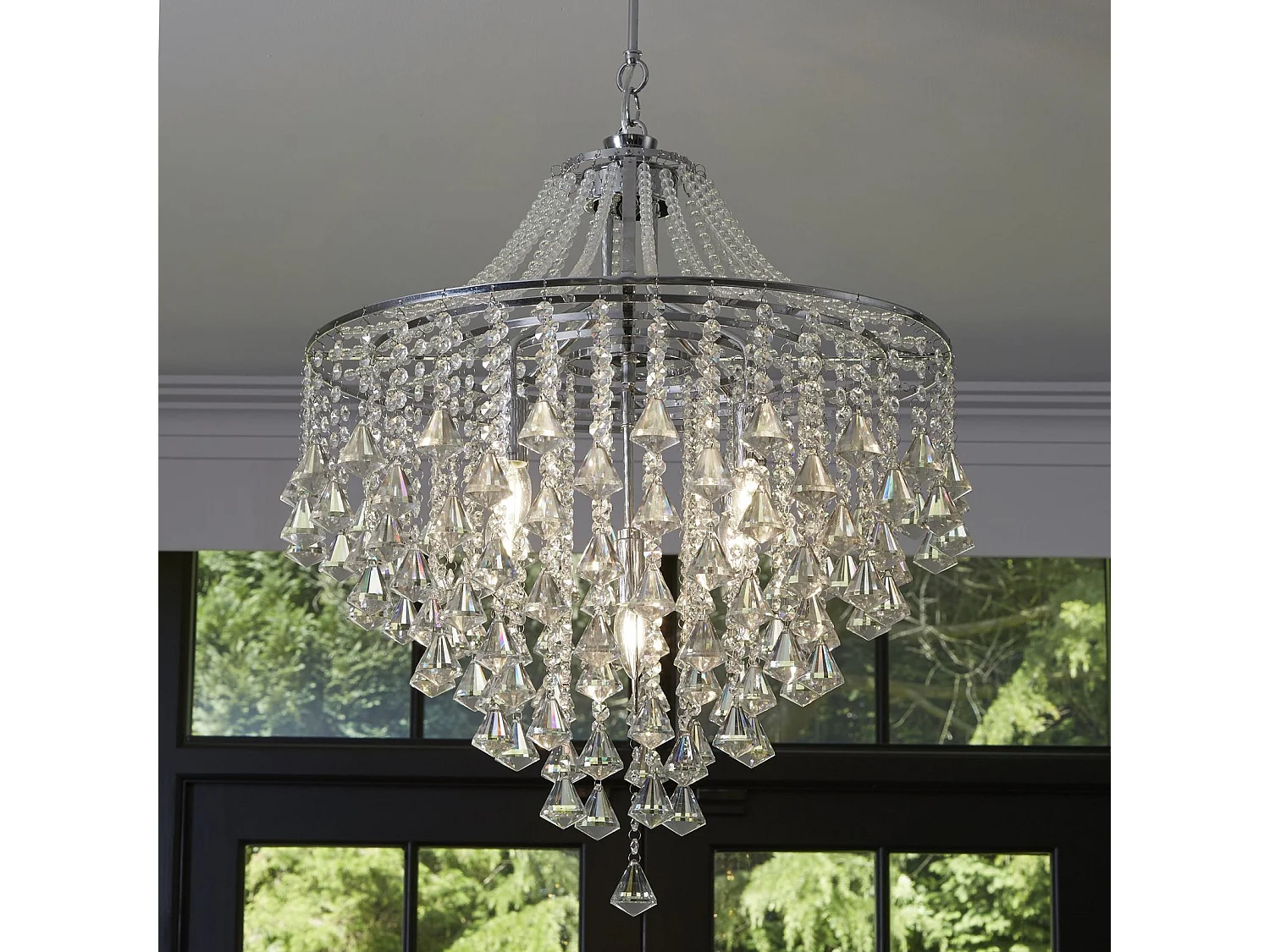 Searchlight Dorchester - Lampadario a 5 luci con finitura cromata, attacco E14