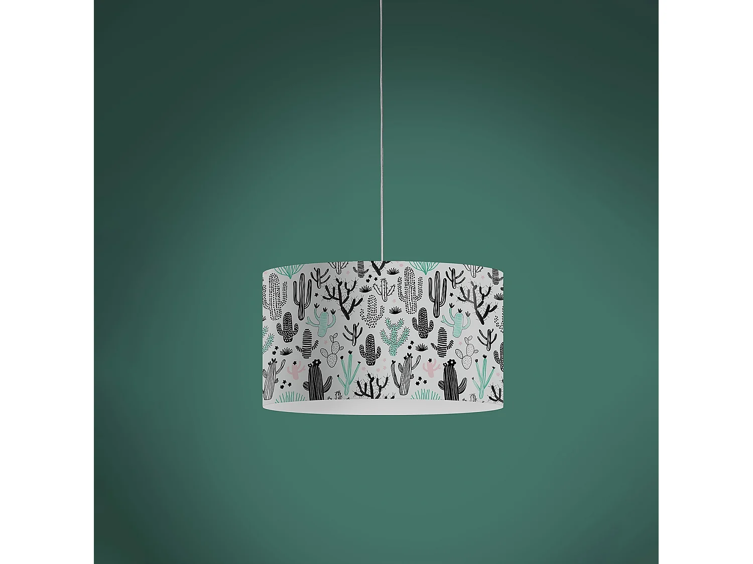 Sospensione Moderna Decolight Polilux ® Grafica Cactus 1 Luce E27 D40Cm