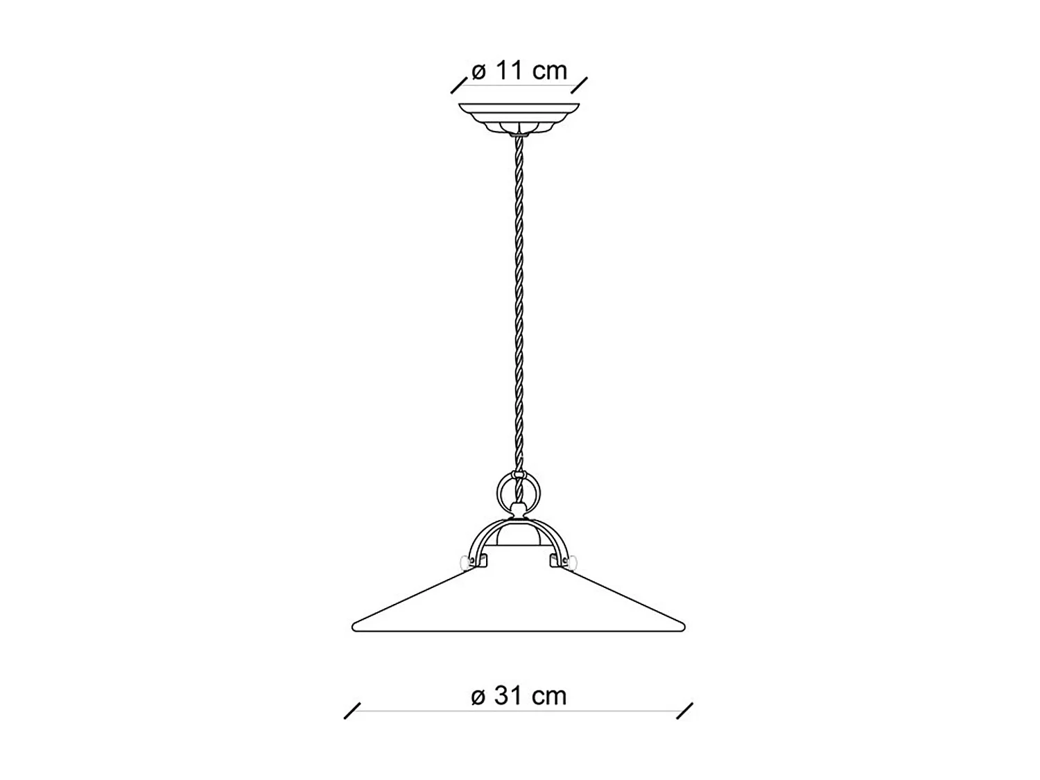 Lampadario Industrial Minimal B&W Metallo Smaltato Nero 1 Luce E27 31Cm