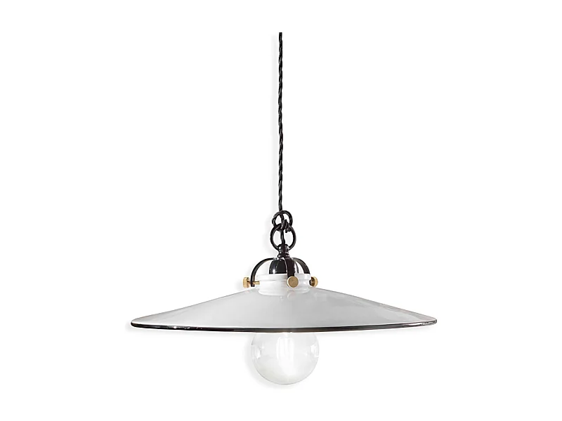 Lampadario Classico Asti Ottone E Ceramica Nero 1 Luce E27