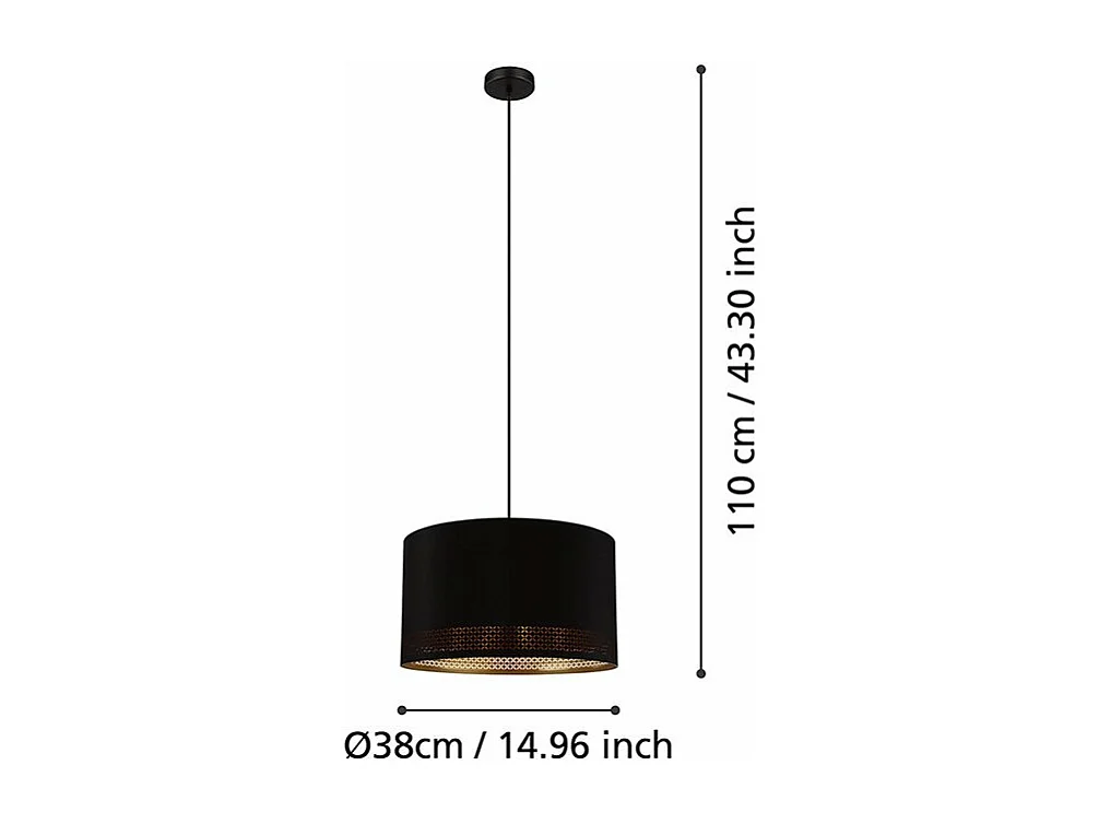 Lampadario Moderno Esteperra 1 Luce Acciaio Nero