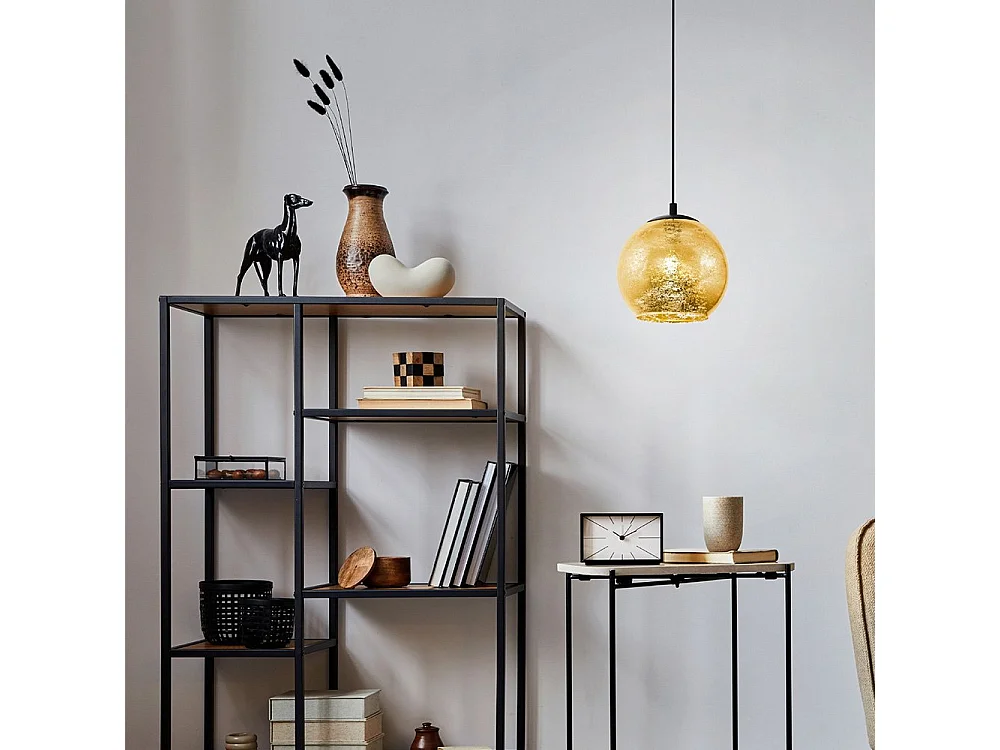 Lampadario Contemporaneo Albaraccin 1 Luce Metallo Nero