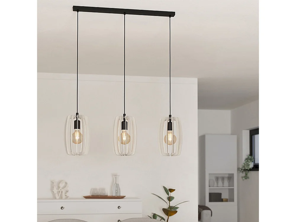 Lampadario Industrial Bajazzara 3 Luci Acciaio Nero Diffusore Grigio