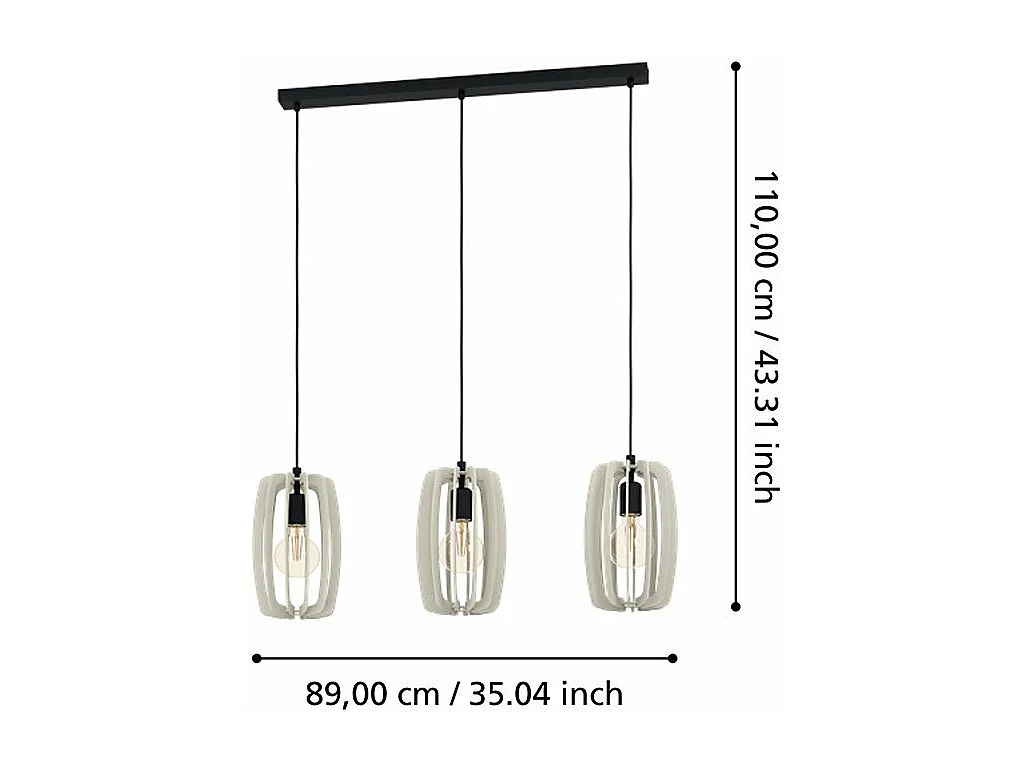 Lampadario Industrial Bajazzara 3 Luci Acciaio Nero Diffusore Grigio