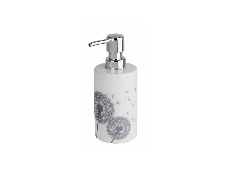Distributeur de savon en céramique "Astera" - Blanc/Gris - 360 ml