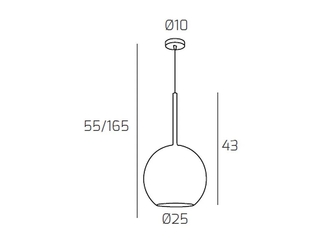 Sosp. Cromo 1 Luce Grande Ambra