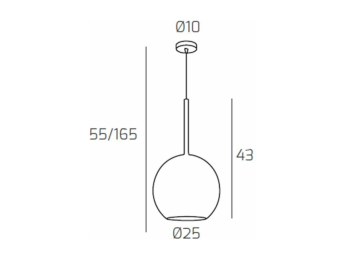 Sosp. Cromo 1 Luce Grande Ambra
