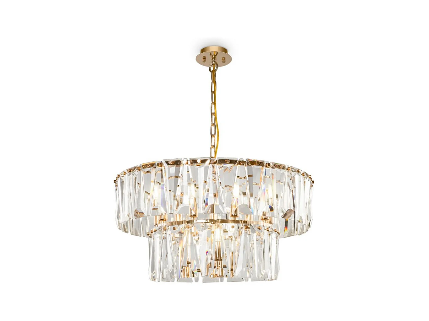 Maytoni Puntes Plafonnier moderne Puntes à 2 niveaux et 12 lumières en or