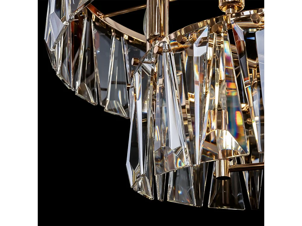 Maytoni Puntes Moderna lámpara de techo colgante dorada Puntes de 2 niveles y 12 luces