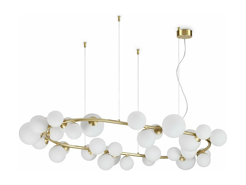 Sospensione Contemporanea Perlage Metallo Ottone 30 Luce G9 3W 3000K Luce Calda