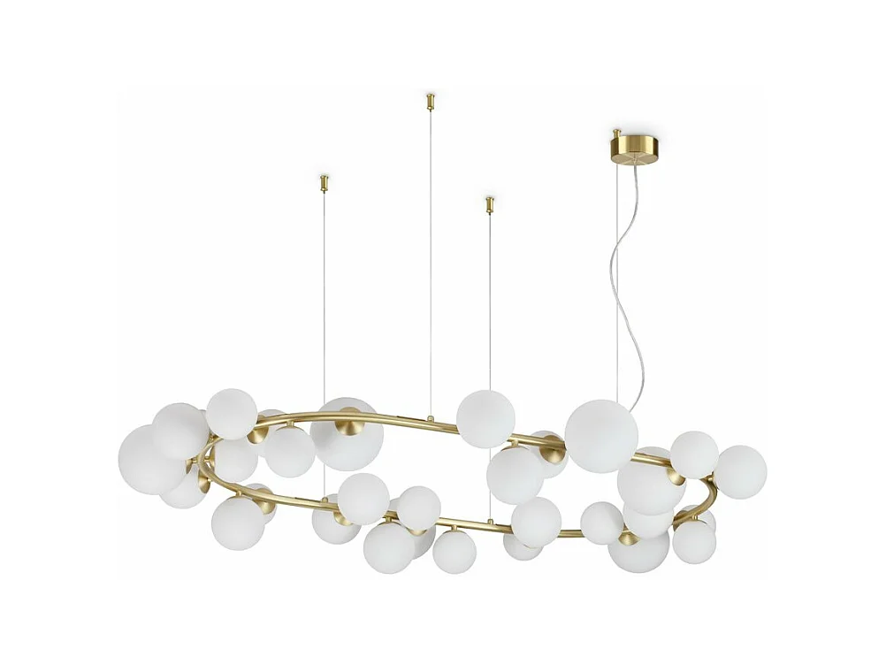 Sospensione Contemporanea Perlage Metallo Ottone 30 Luce G9 3W 3000K Luce Calda
