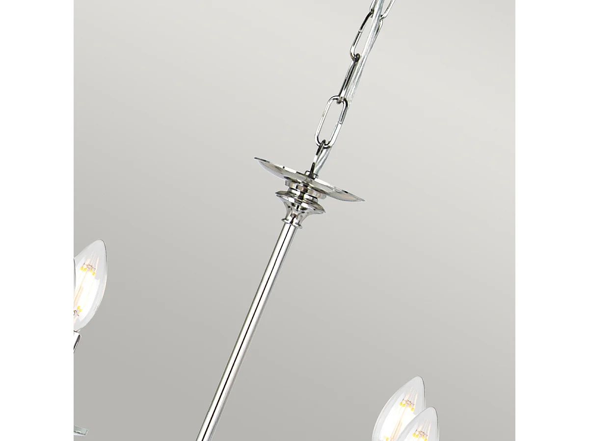 Elstead Finsbury Park 6 ljus multiarm ljuskrona polerad nickelfinish - skärmar ingår inte, E14