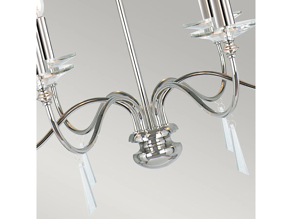 Elstead Finsbury Park 6 ljus multiarm ljuskrona polerad nickelfinish - skärmar ingår inte, E14